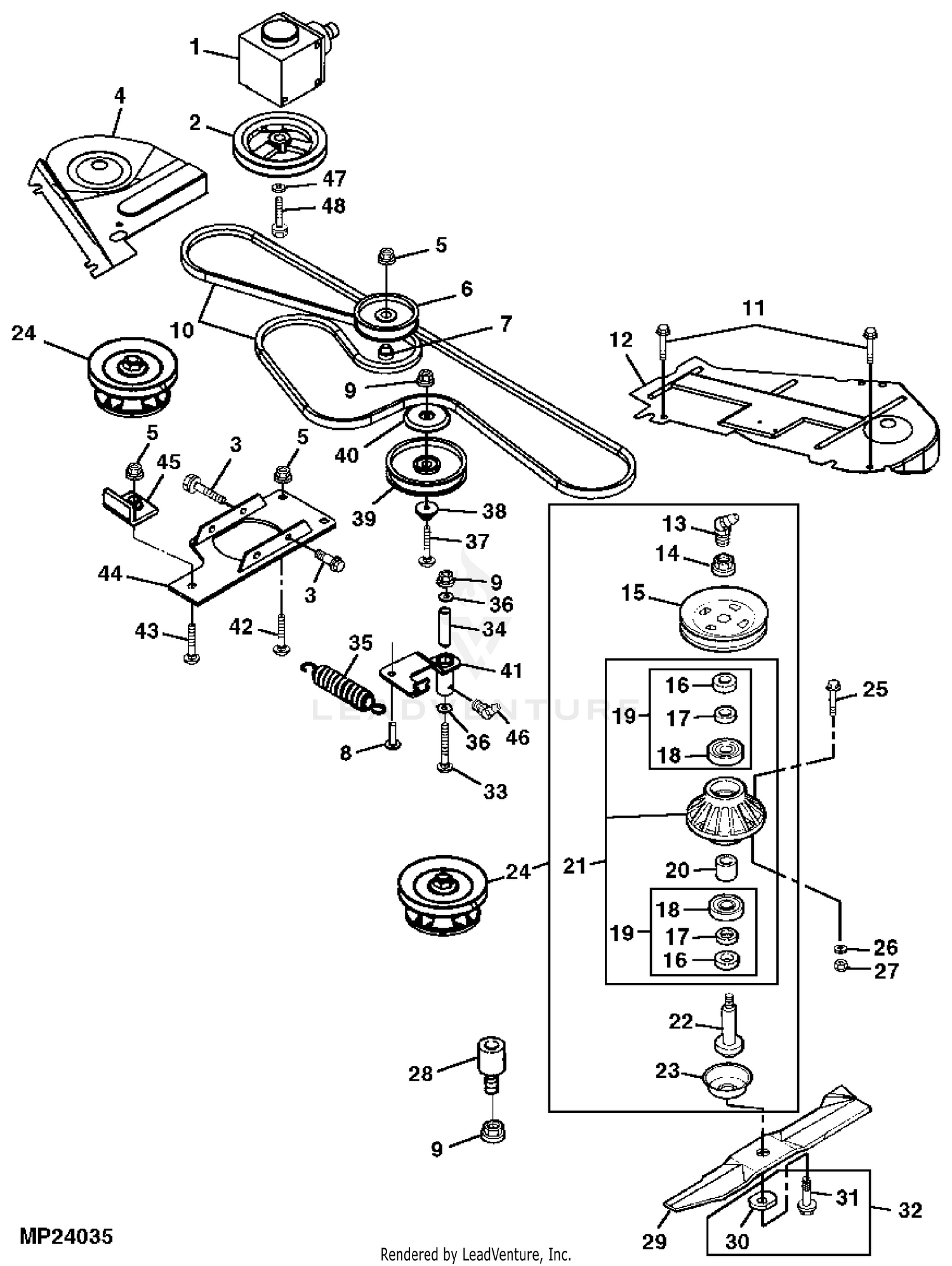 John deere 72 inch drive over mower discount deck