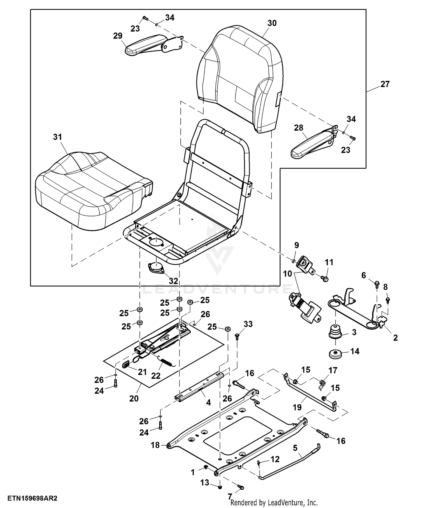 John deere best sale z930m suspension seat