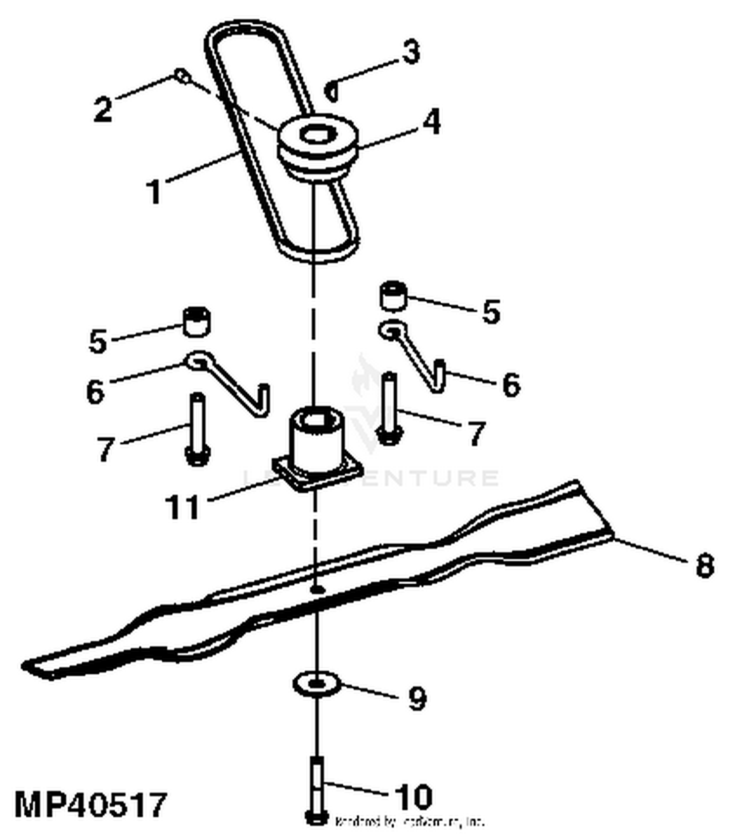John Deere JS45 21 IN Mowmentum Walk Behind Mower PC9763 Blade Adapter MOWER RELATED PARTS