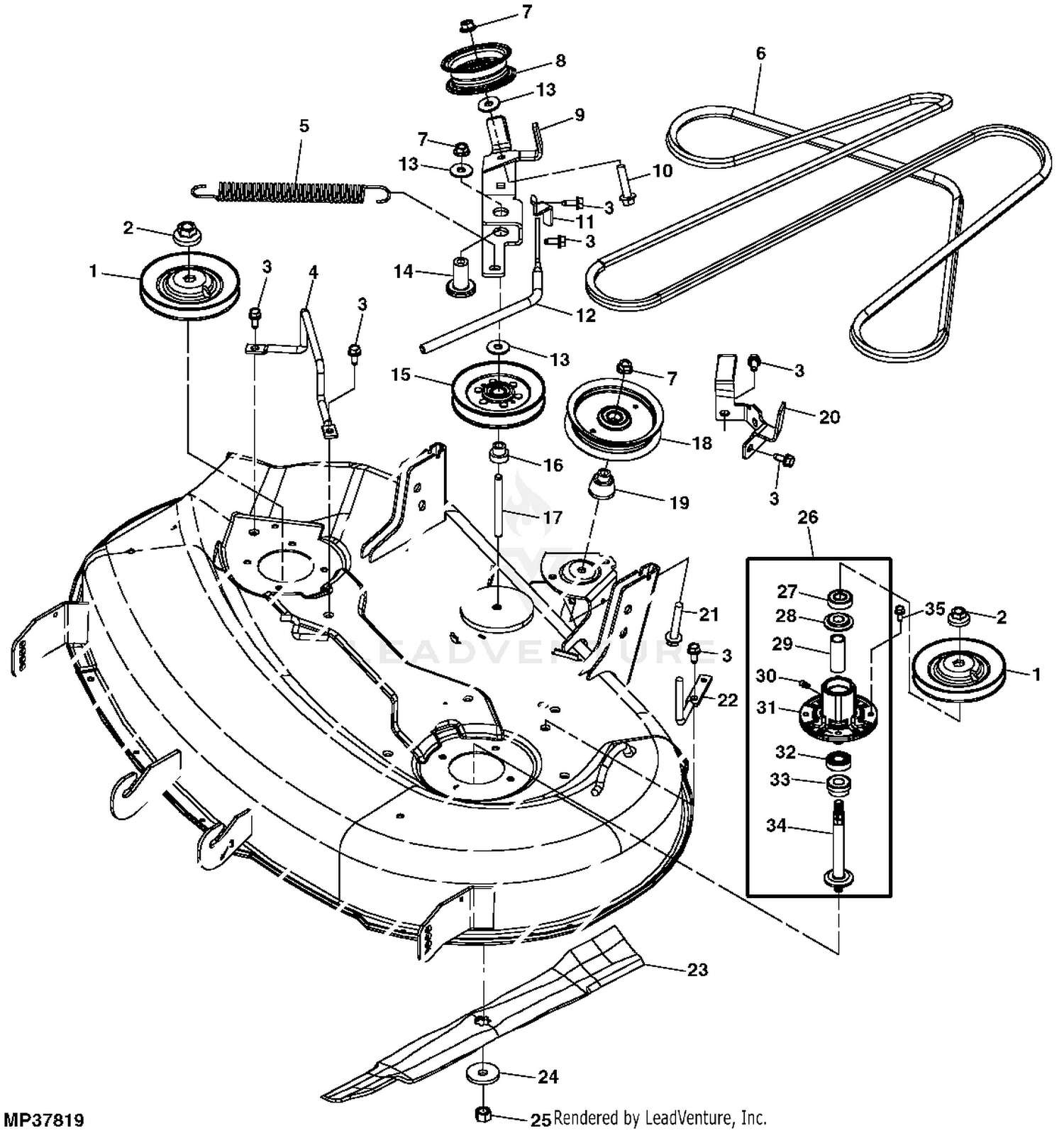 John deere x304 discount blades