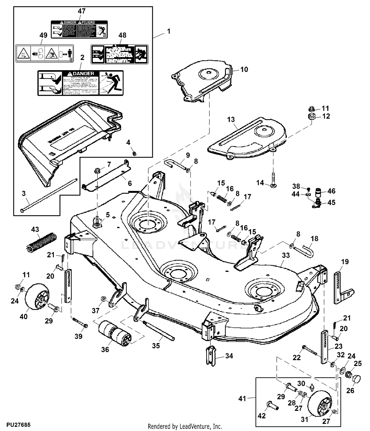 John Deere 48c Mower Deck Parts Diagram All In One Photos