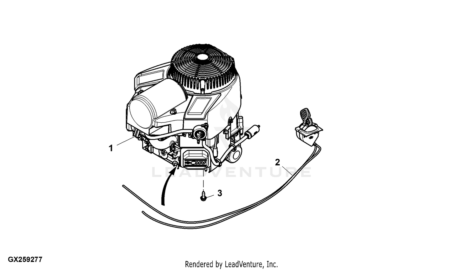 John Deere Complete Gasoline Engine - MIA13040