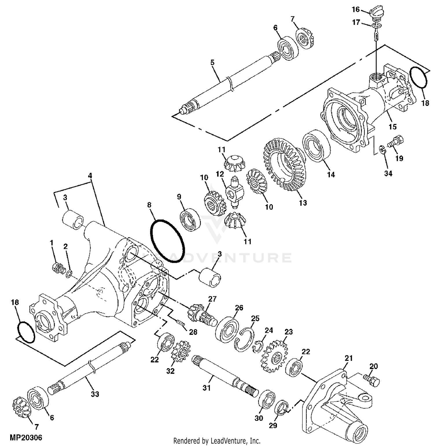 Front Axle Oring (4WD) - CH11436 - John Deere Compact Tractor Parts