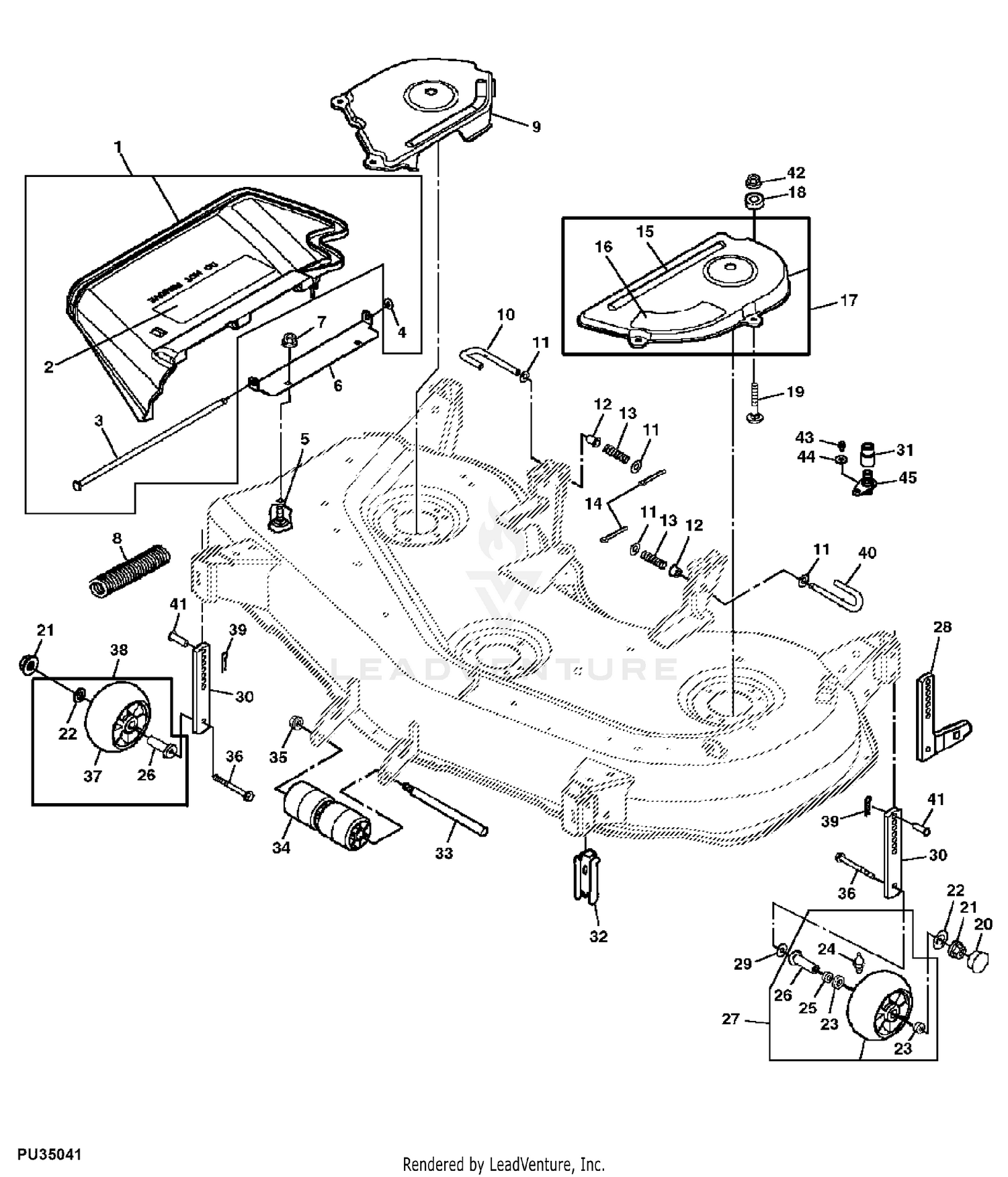 John Deere CONVERTIBLE MOWER DECK 48