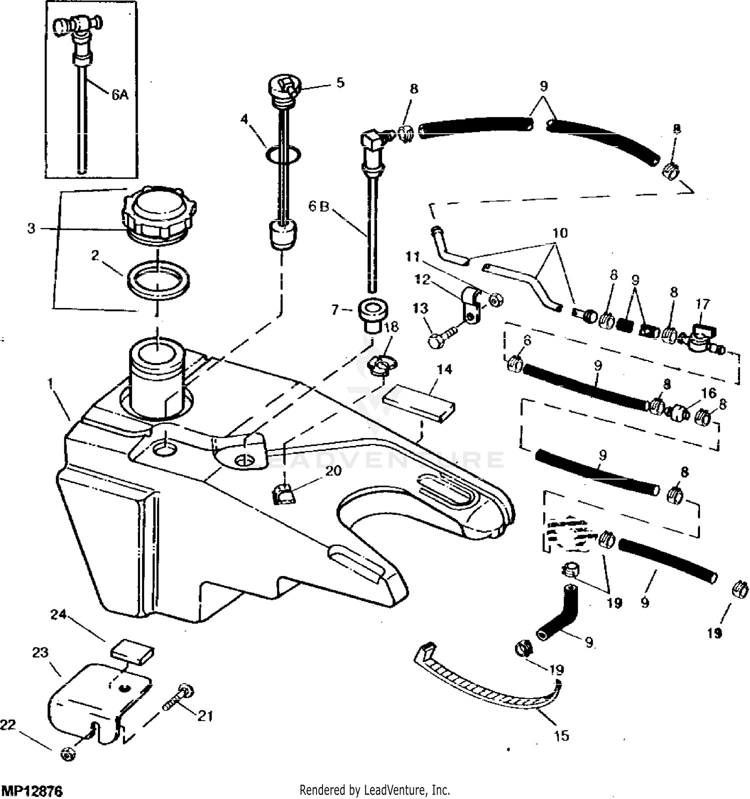 Gas tank for 2024 john deere lawn mower