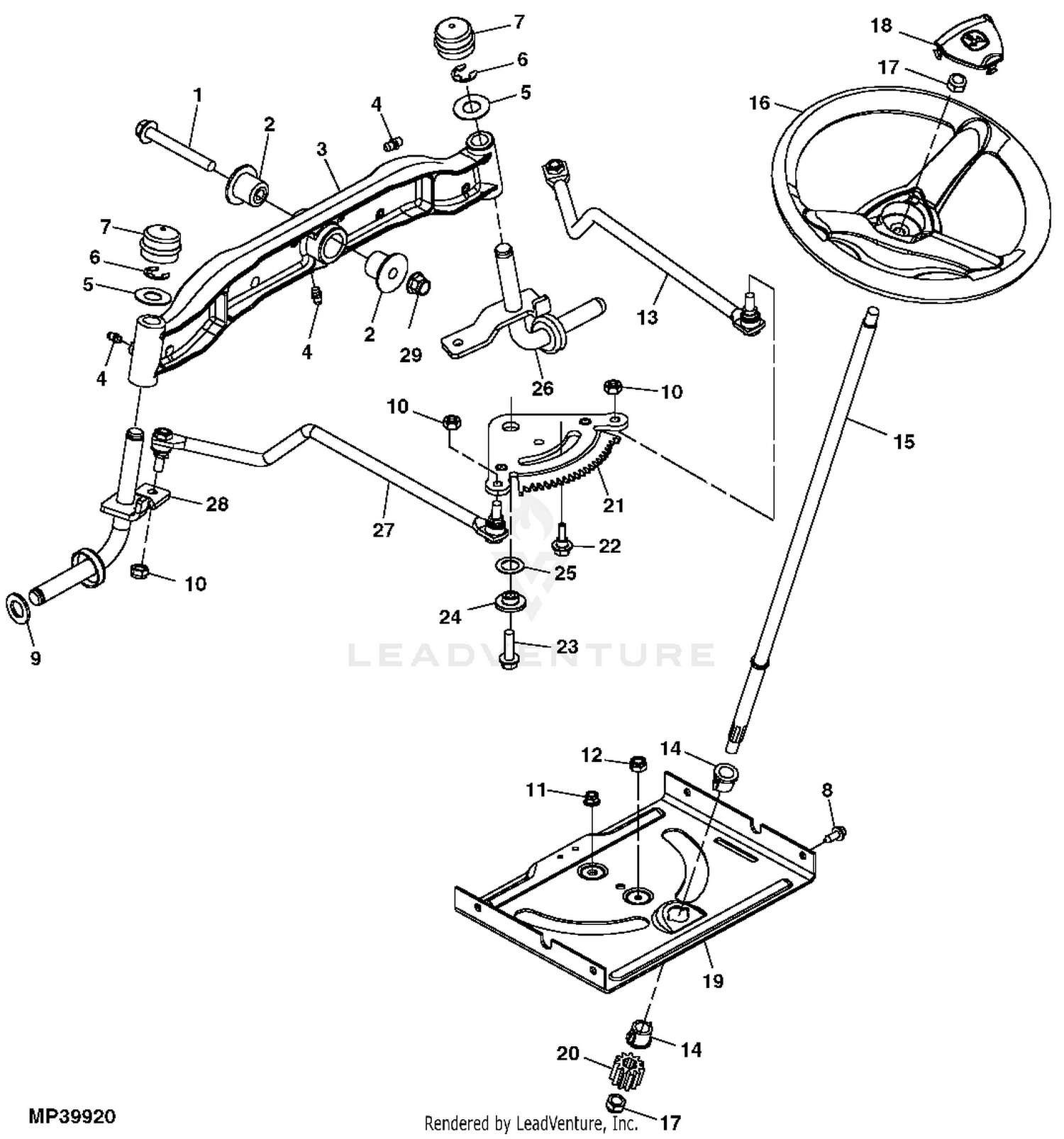 John deere lawn mower steering parts sale