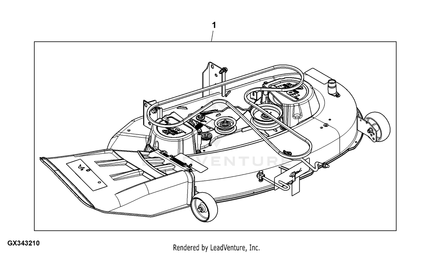 John deere 100 best sale series mower deck parts