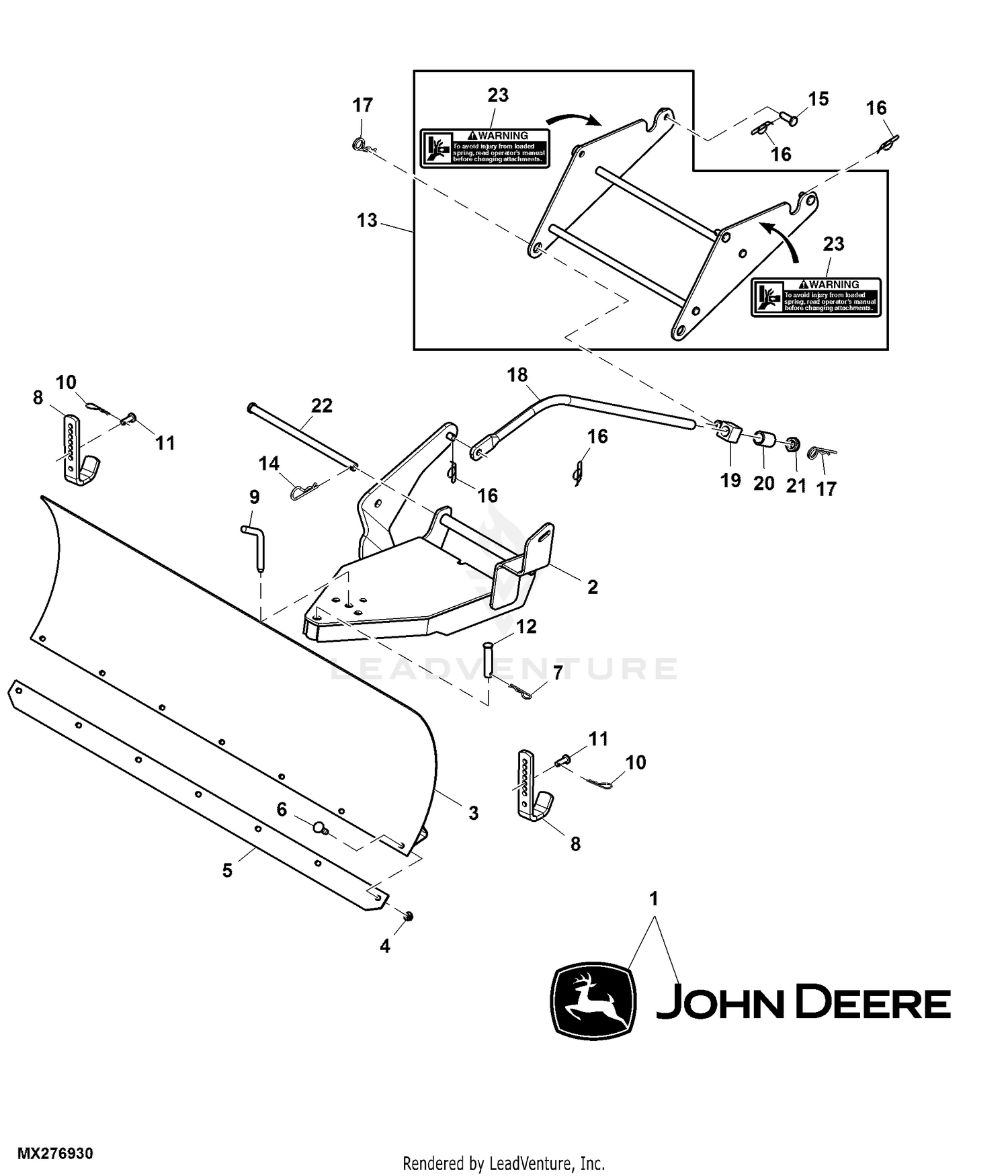 John deere x350 snow blade hotsell