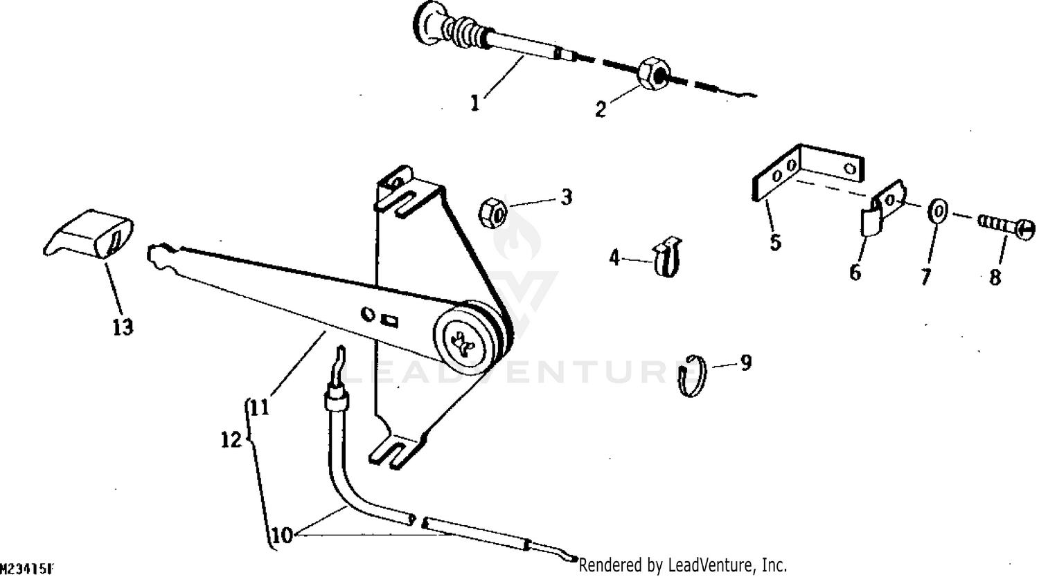 John Deere 214 TRACTOR PC1473 THROTTLE CHOKE CONTROL LEVERS