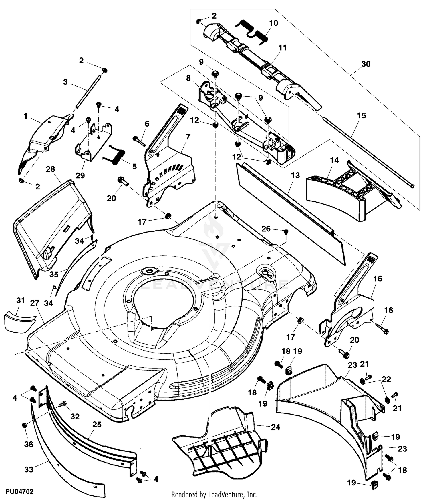 John Deere JM46 22 Inch Mowmentum Walk Behind Mower PC10418 Mower Deck MOWER RELATED PARTS