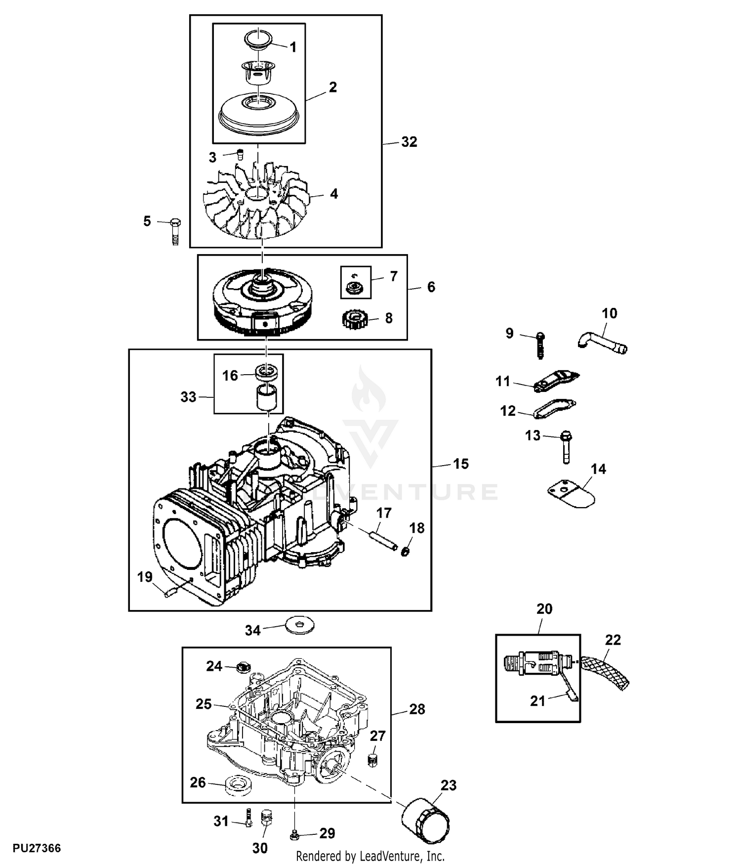 John deere discount z225 replacement engine