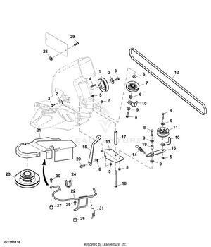 Juego De 3 Husillos Completos Para Cortacésped John Deere LA145, LA150, LA155, LA165 - Aluminio, Tamaño 48"