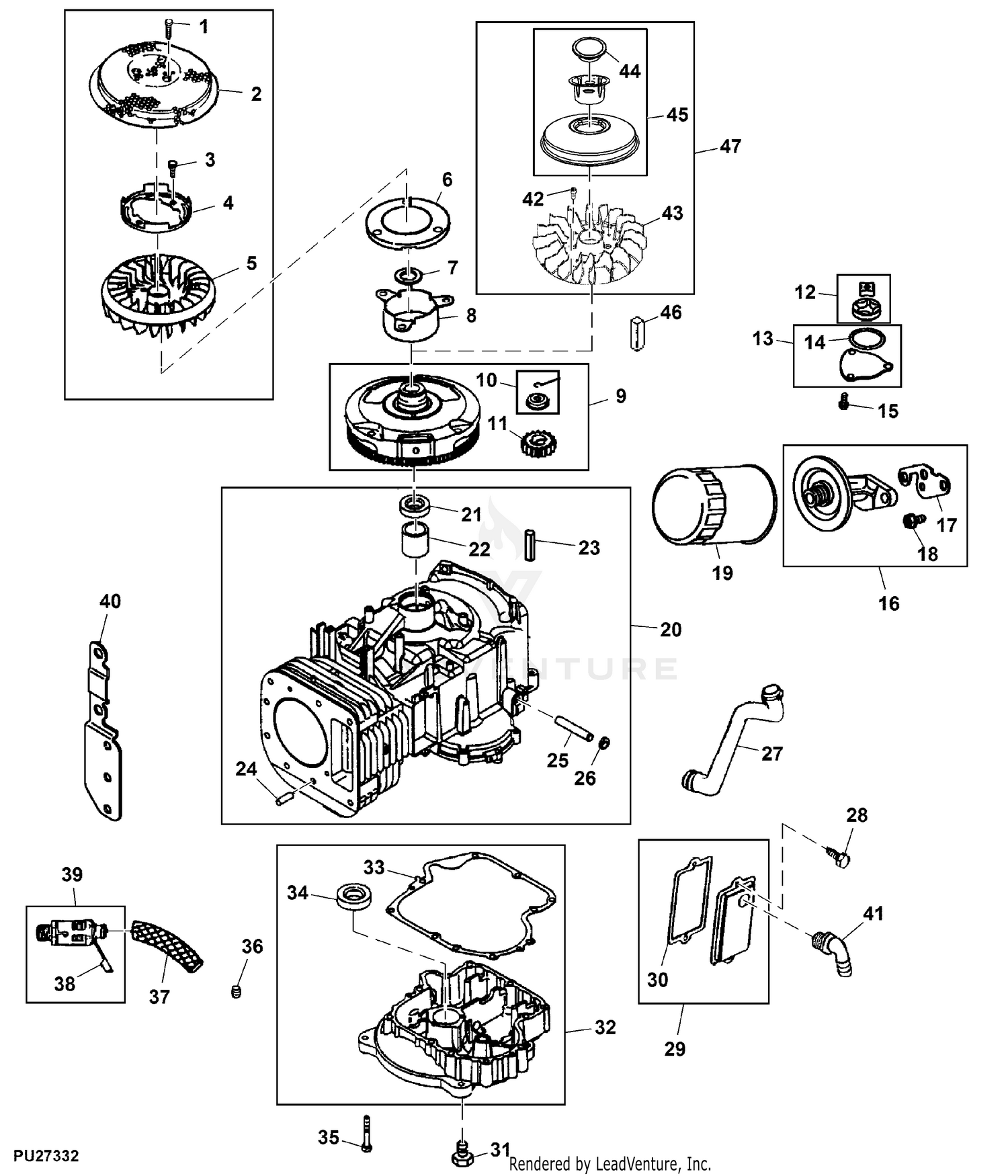 Lawn discount mower crankcase