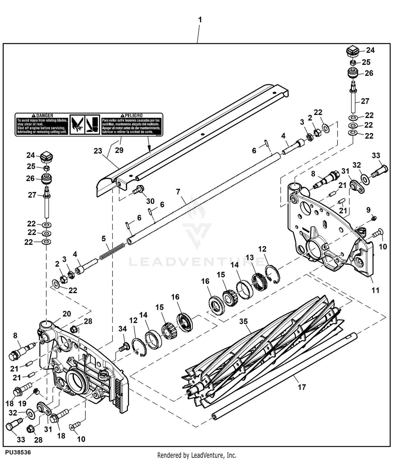 John Deere Reel Cutting Units Reel Cutting Unit, QA5, 22 inch, 11 blade,  Attachment (1/2)