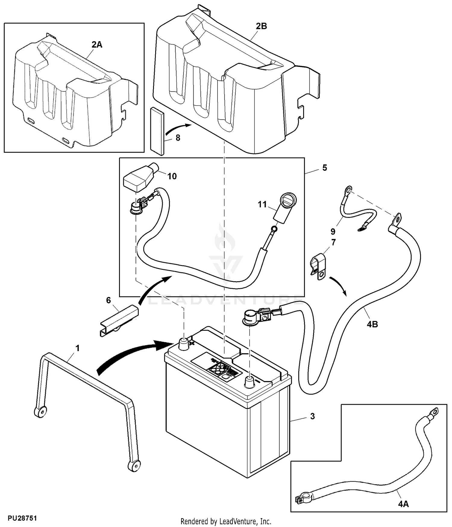 John Deere Electrical Battery and Cables