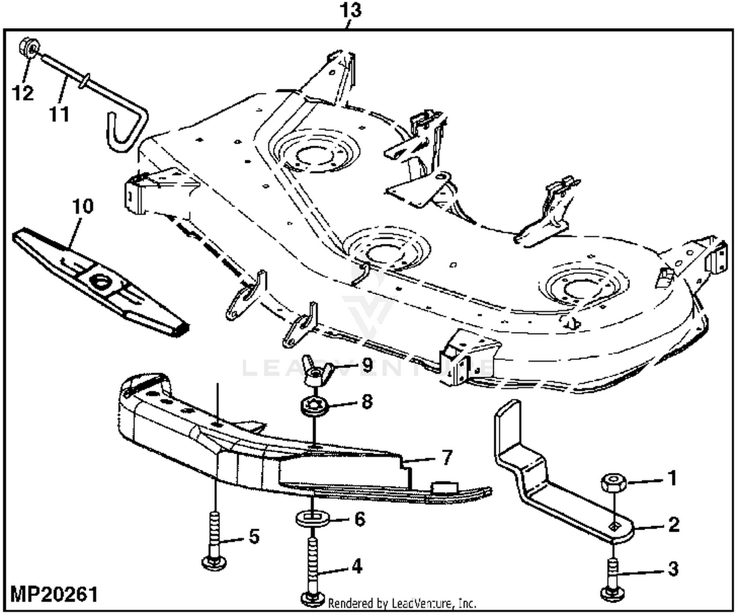 John Deere Mower Deck and Lift Linkage 48 inch, Non