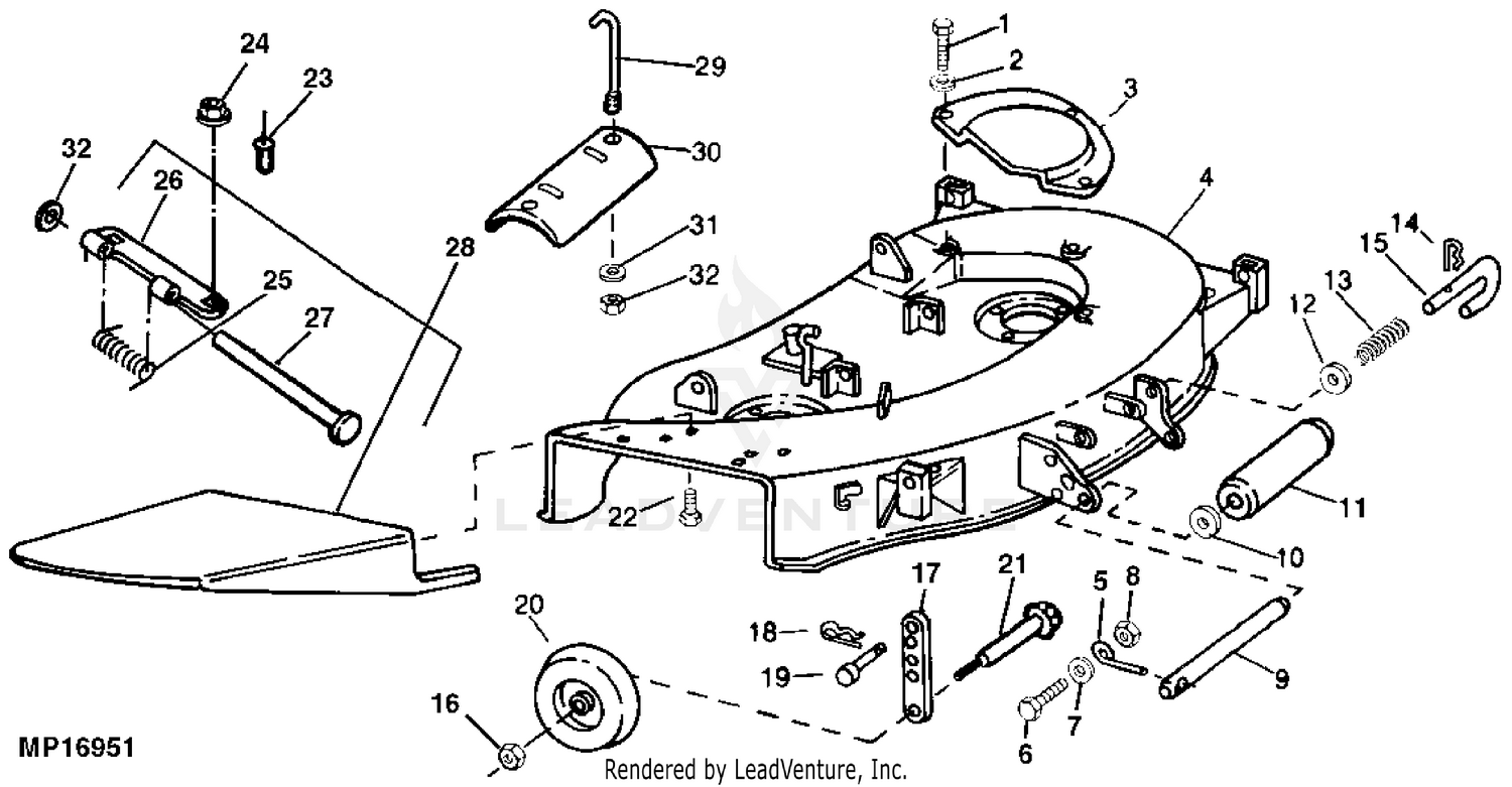 John deere 38 inch mower deck belt clearance diagram