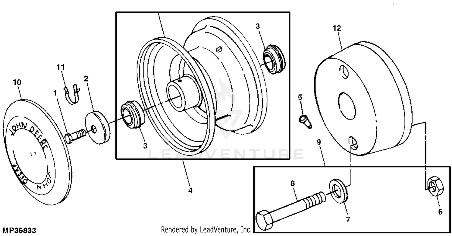 John deere 425 online deck wheels