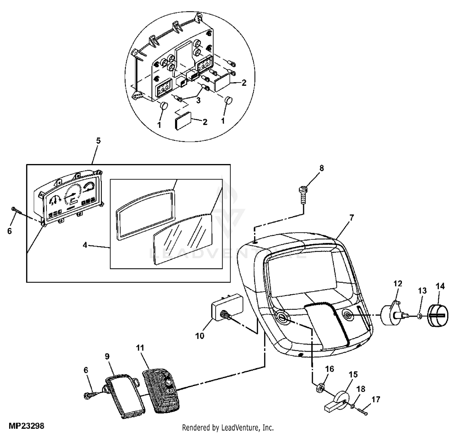 John Deere 4300 (Export) -PC10437 INSTRUMENT PANEL GEAR: ELECTRICAL