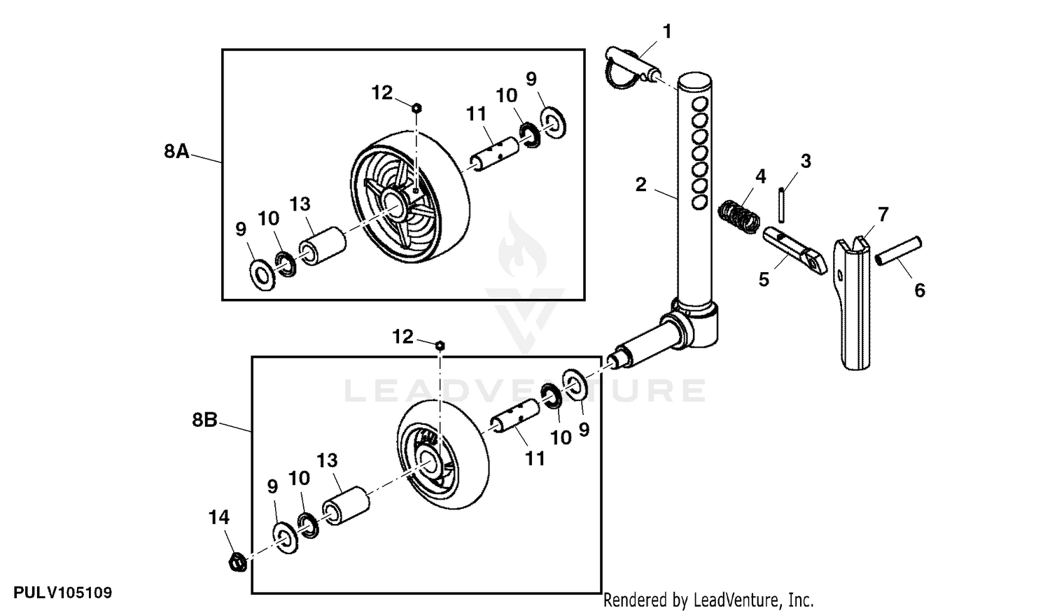 John Deere Mower Deck 62D Drive Over 2520 2720 CUT Rear Gage