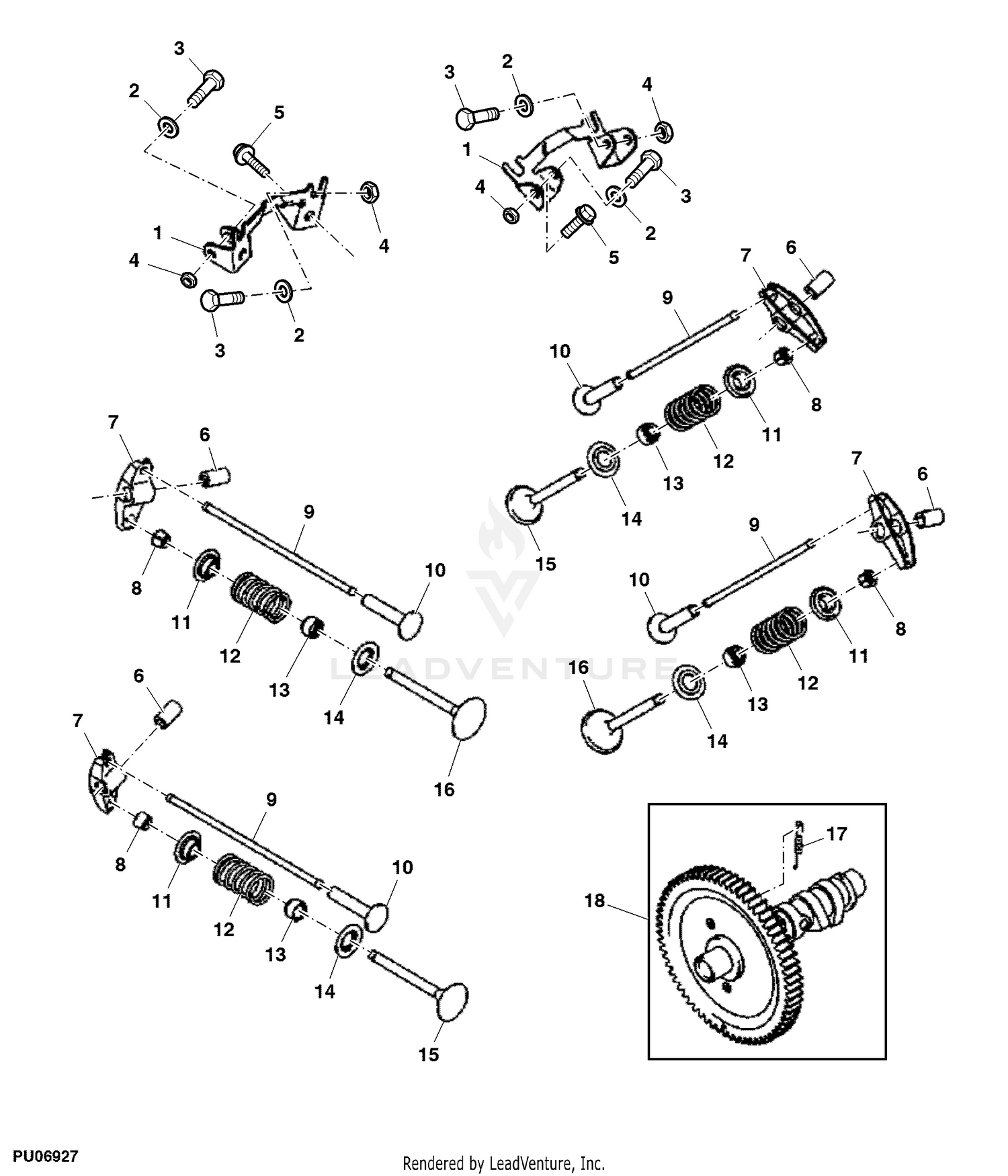 John Deere Engine MM16177 Camshaft and Valves