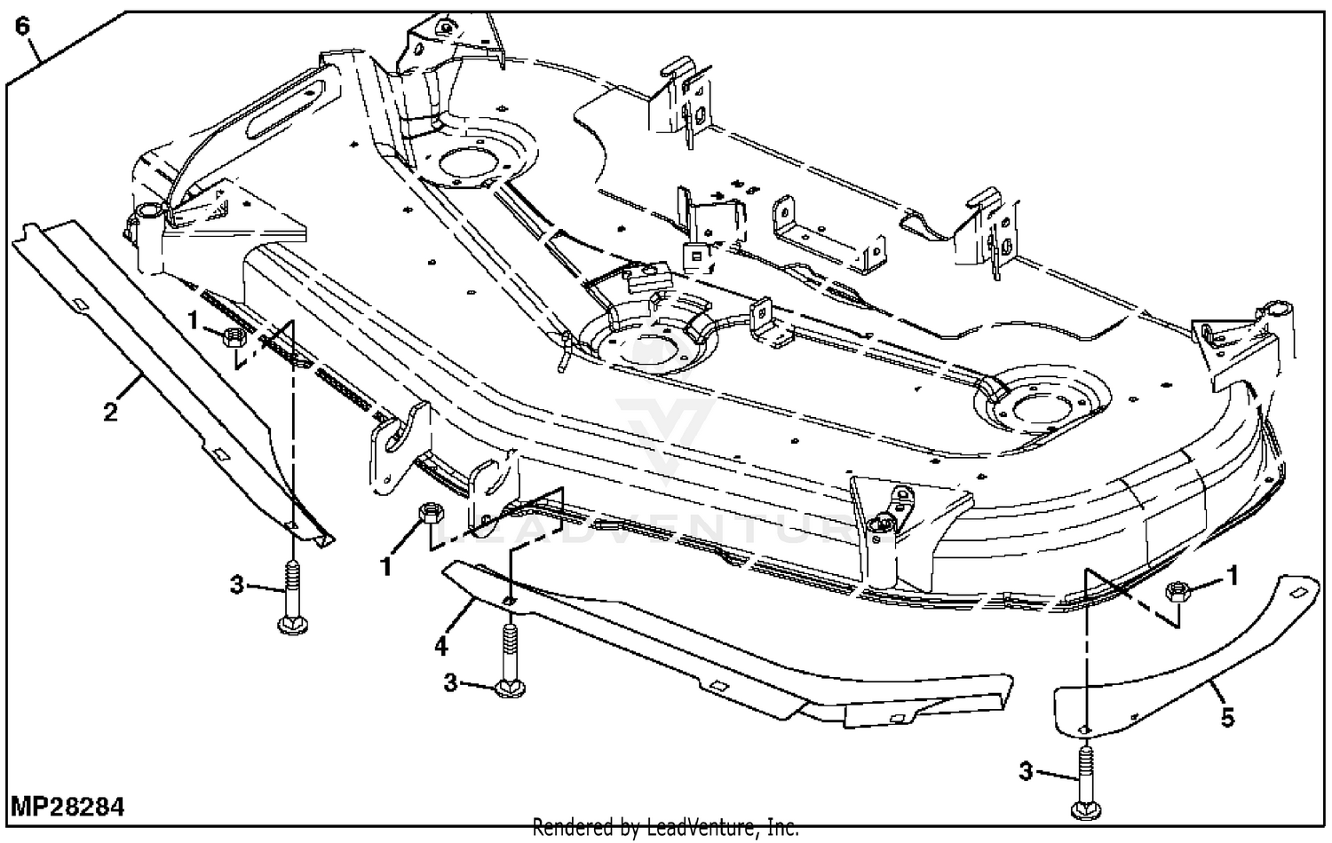 John deere x304 online mulching kit