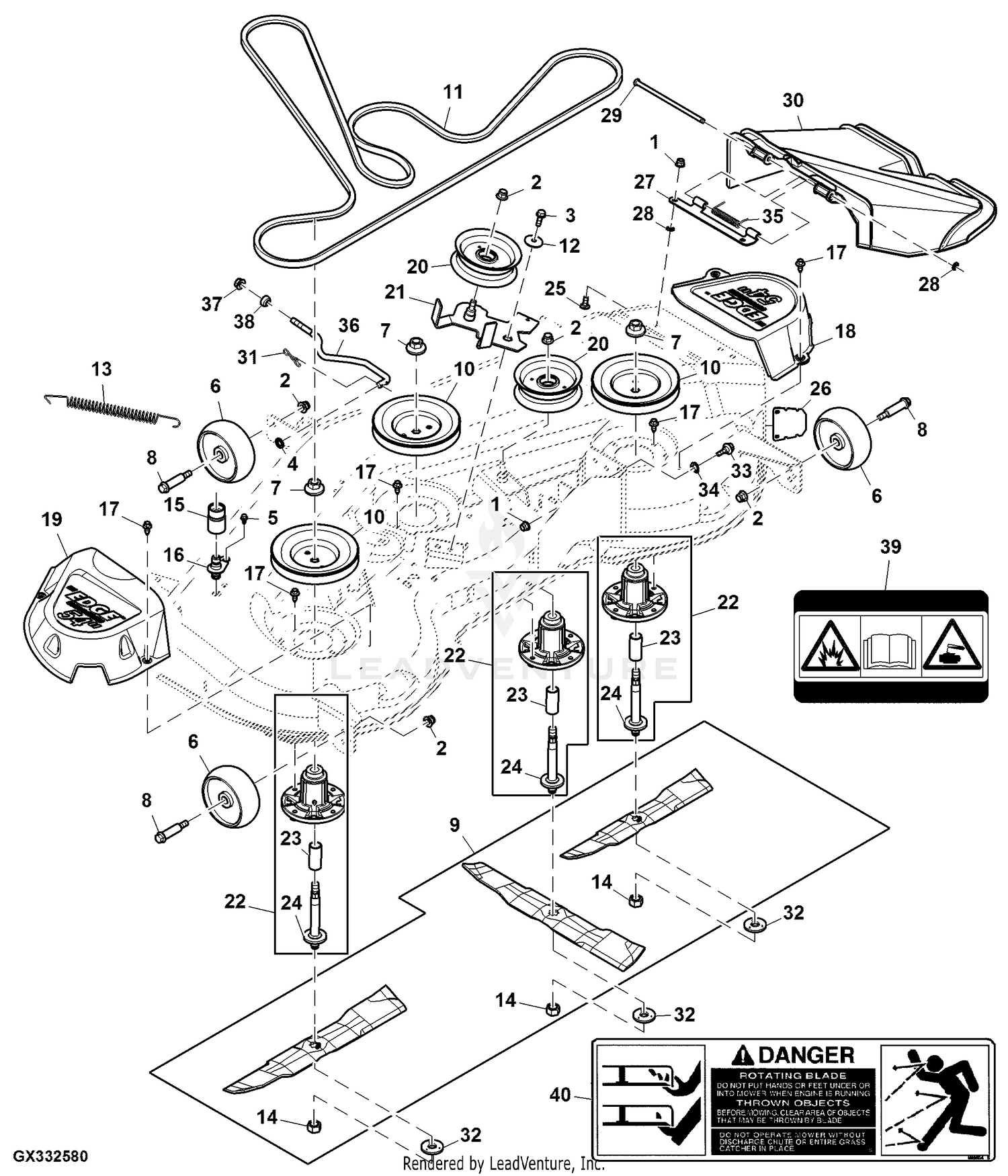 John Deere D170 100 Series Tractor Material Collection System