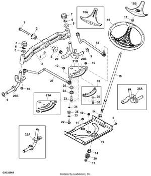 John Deere 160 170 180 Peerless 801-038B gruppo cassa superiore e