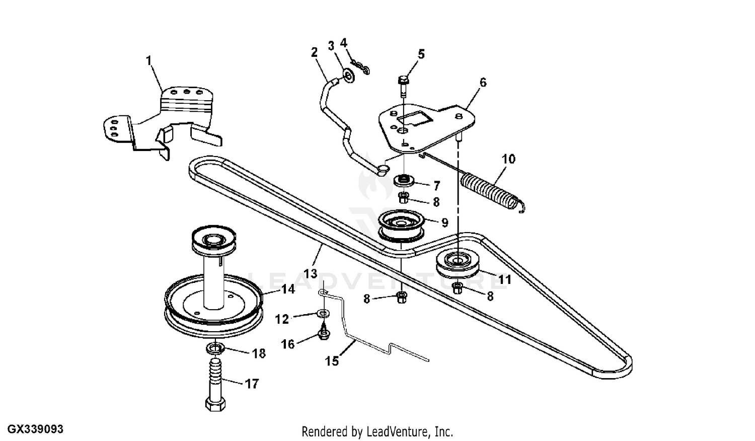 L100 john 2025 deere belt diagram