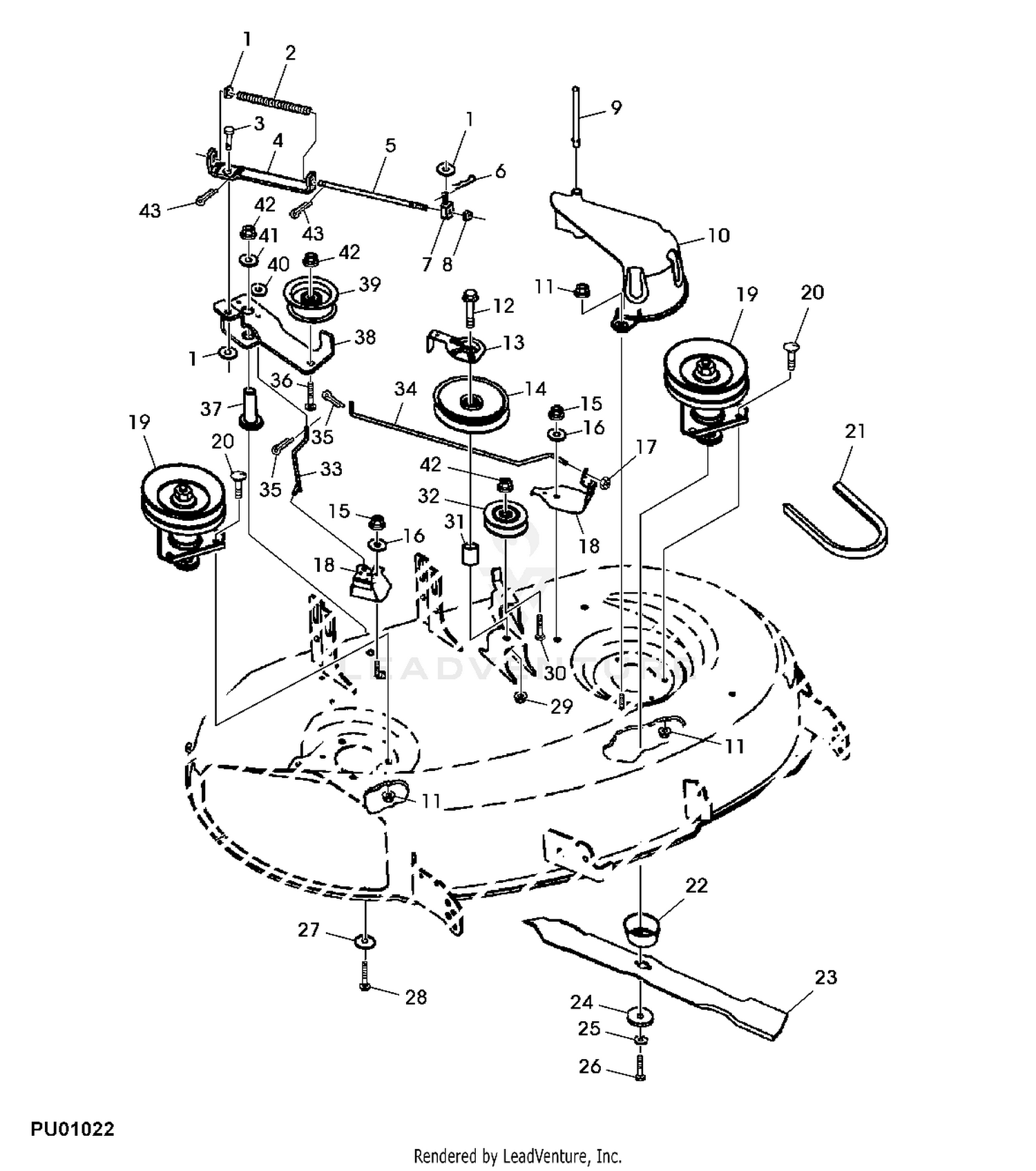 John deere 42c mower deck online parts