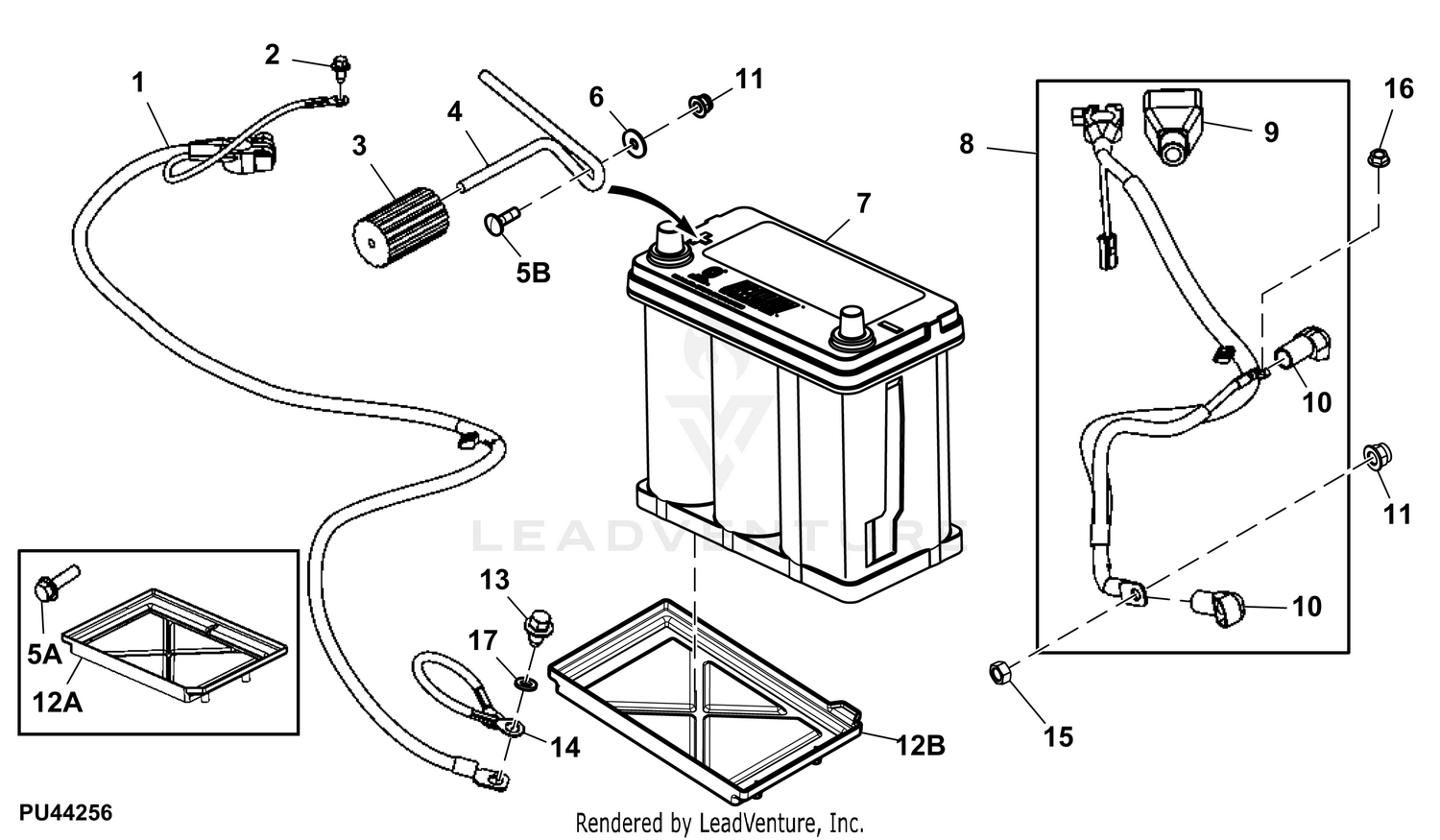 John Deere Electrical Battery and Cables