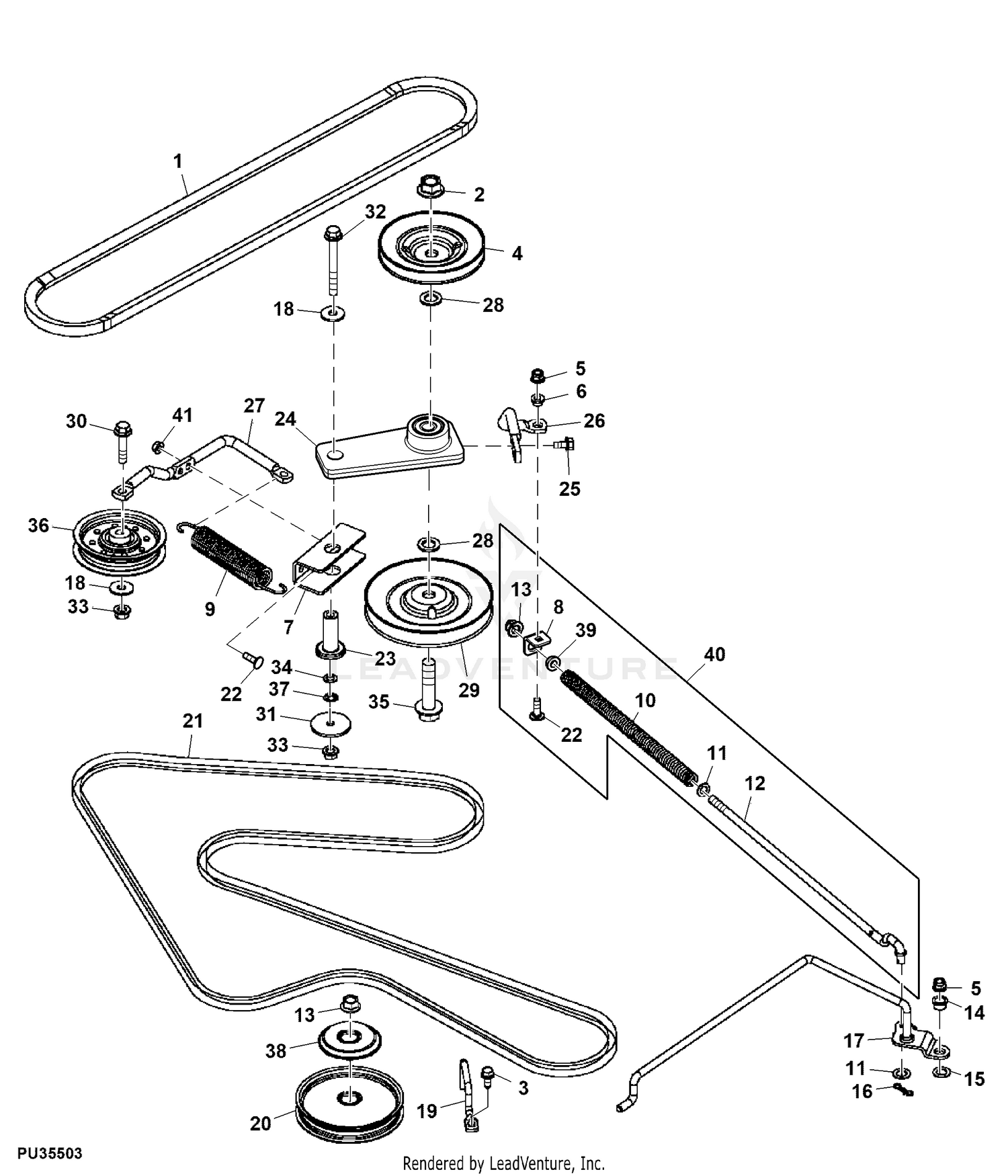 husqvarna mower drive belt diagram