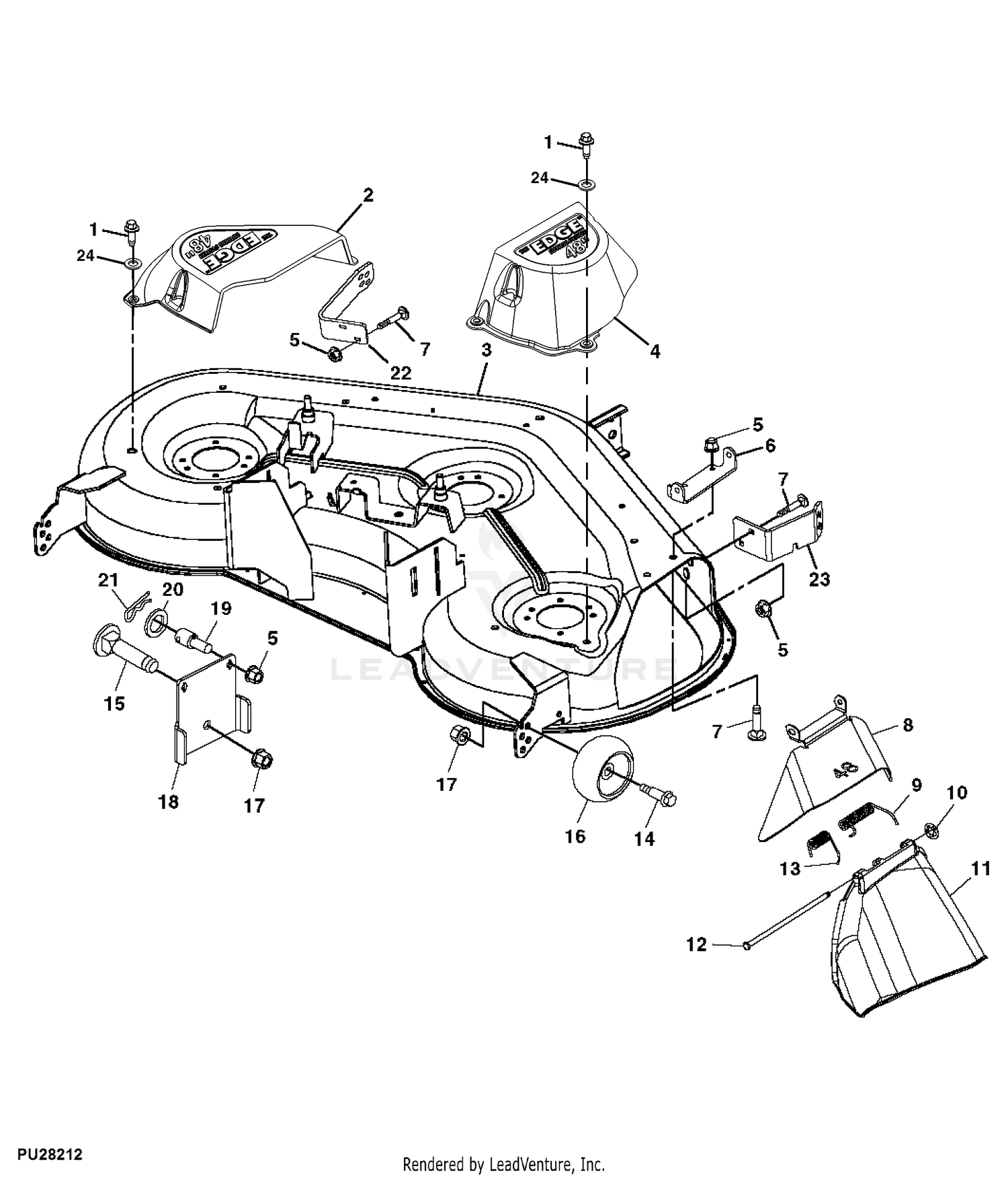 John deere l130 discount mower deck belt