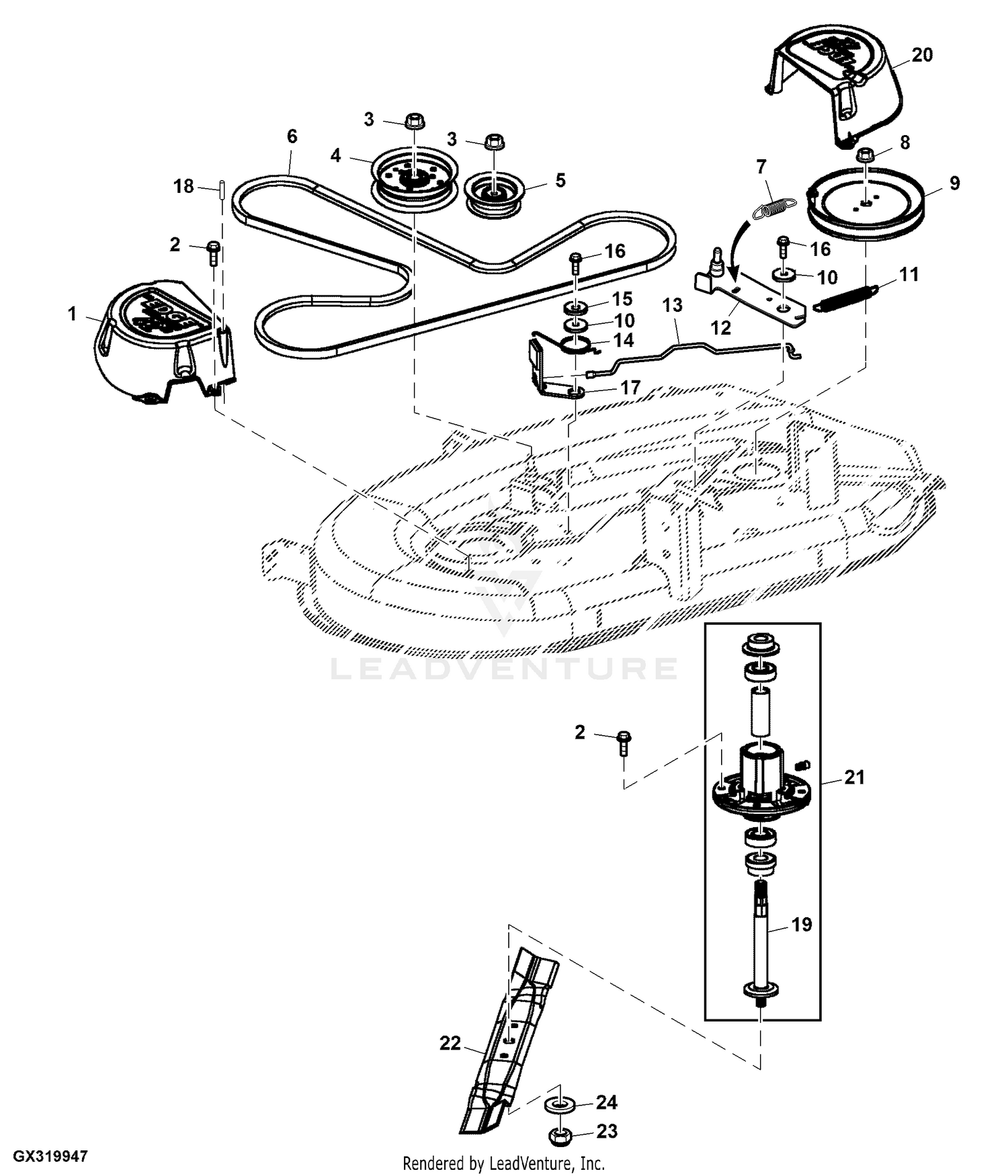 John deere e100 online blades