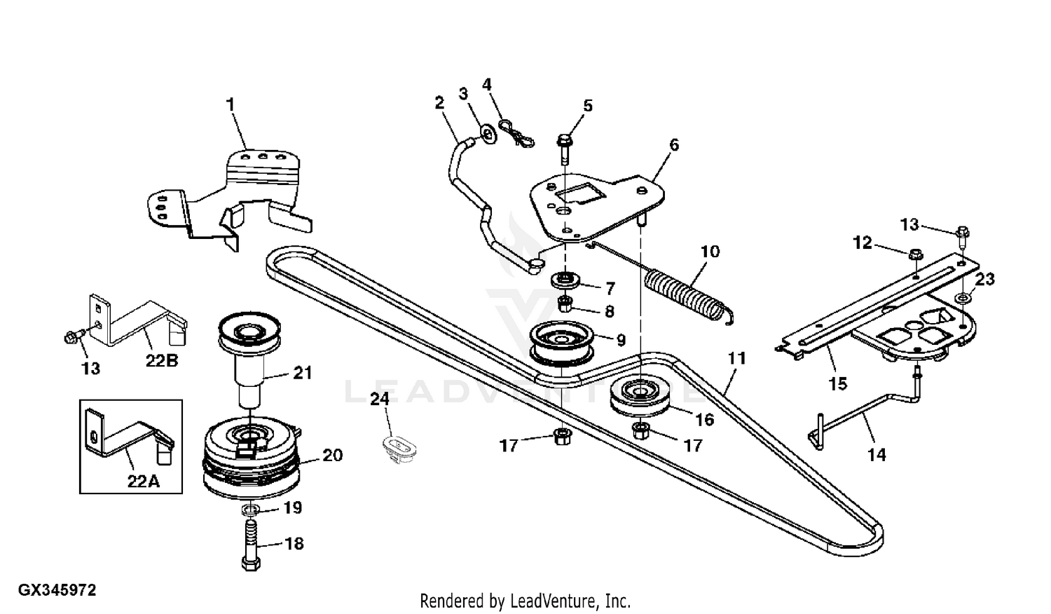 La130 deck belt diagram sale