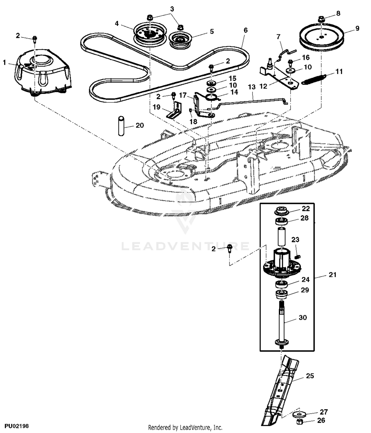 John deere 42 mower deck online blades