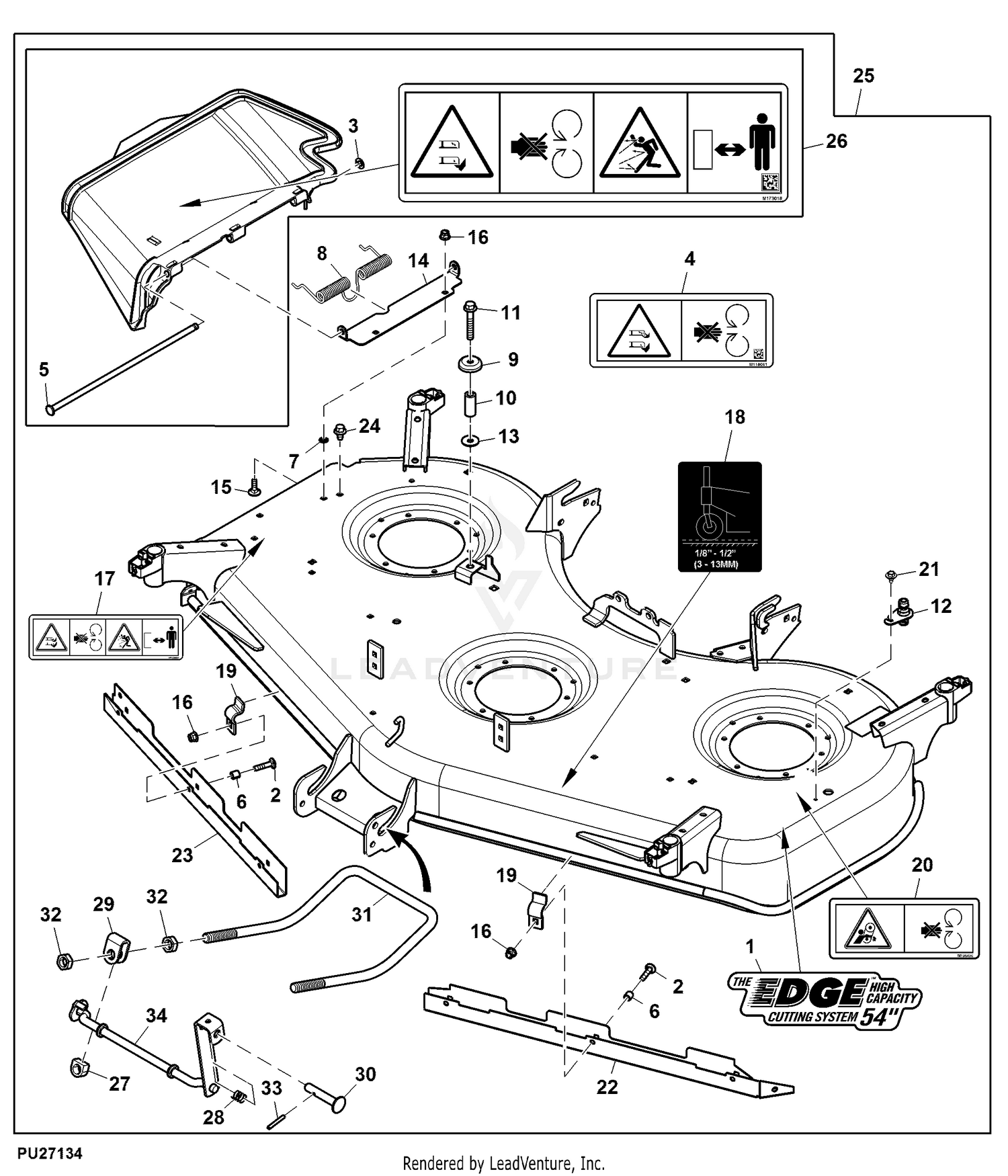 John deere mower 54 inch online deck