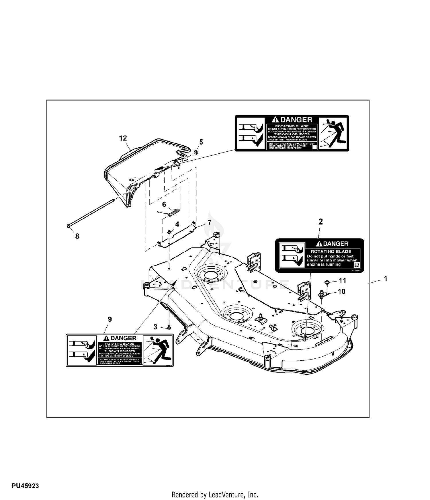 John deere 48 online inch mower deck parts