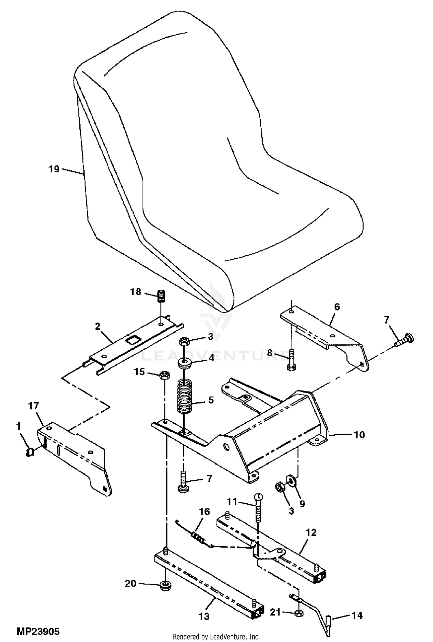 John deere 345 online seat