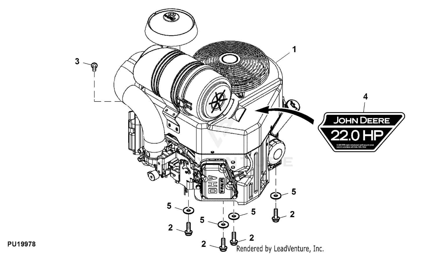 John Deere 648R Quik-Trak Mower -PC11887 Engine: Engine ETN155413 
