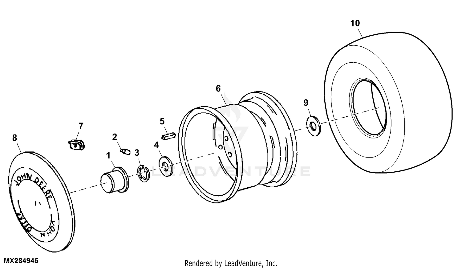 John deere lt155 online deck parts