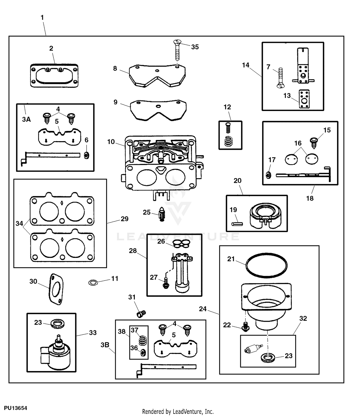 John Deere L118 Lawn Tractor Material Collection System PC9358 Carburetor FUEL AIR