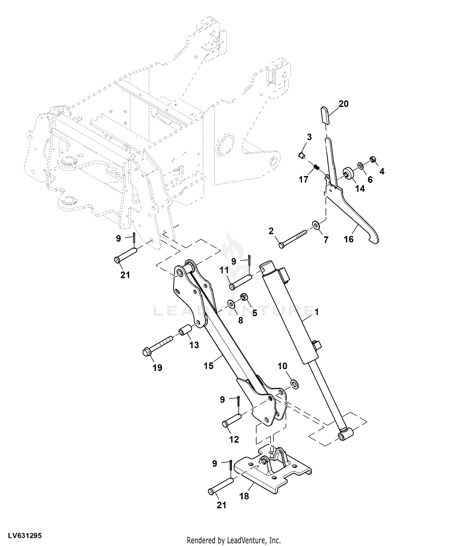 ひーひー John Deere Backhoe 370B Stabilizer Cylinder