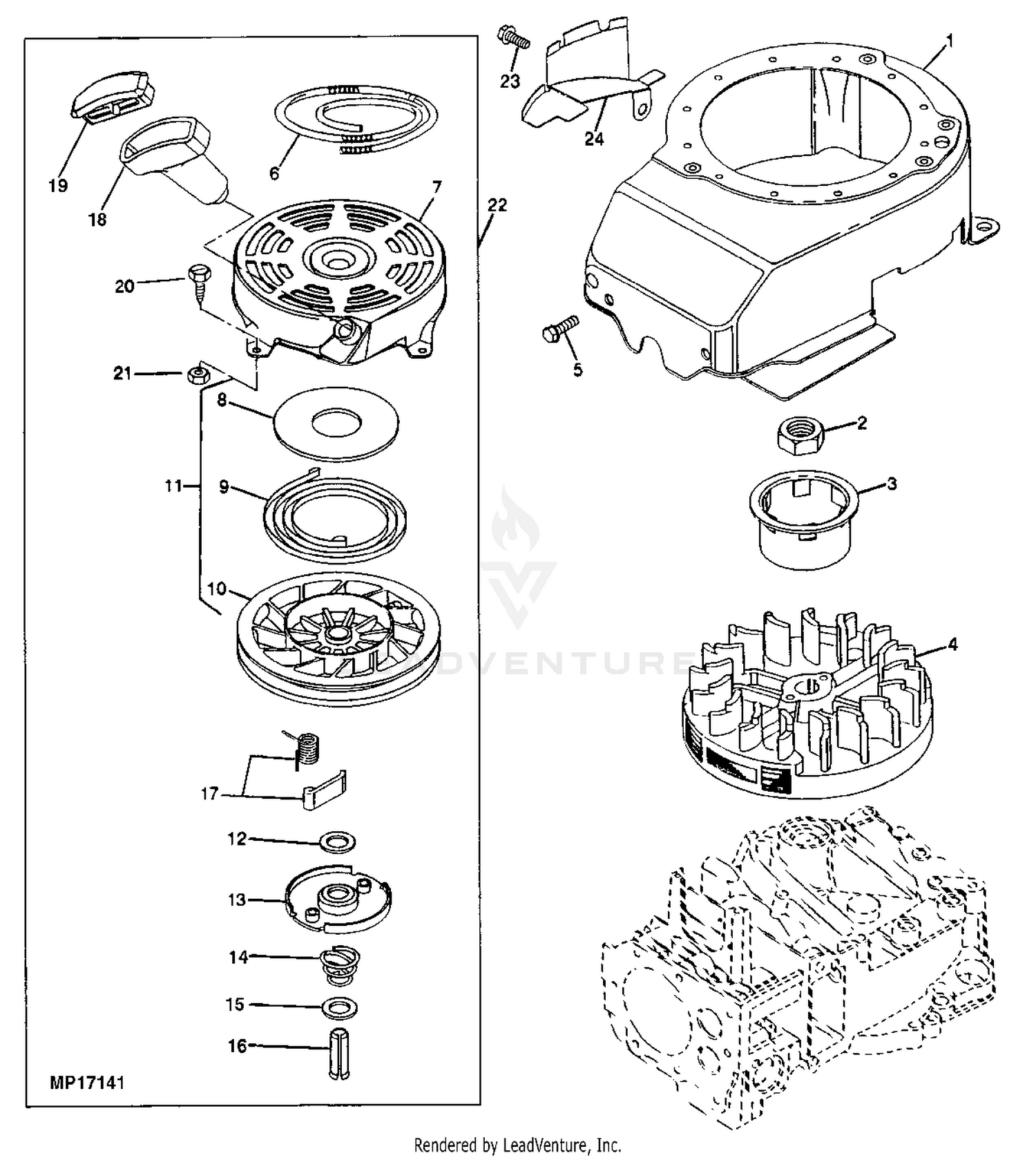 Briggs and stratton discount pull start assembly diagram