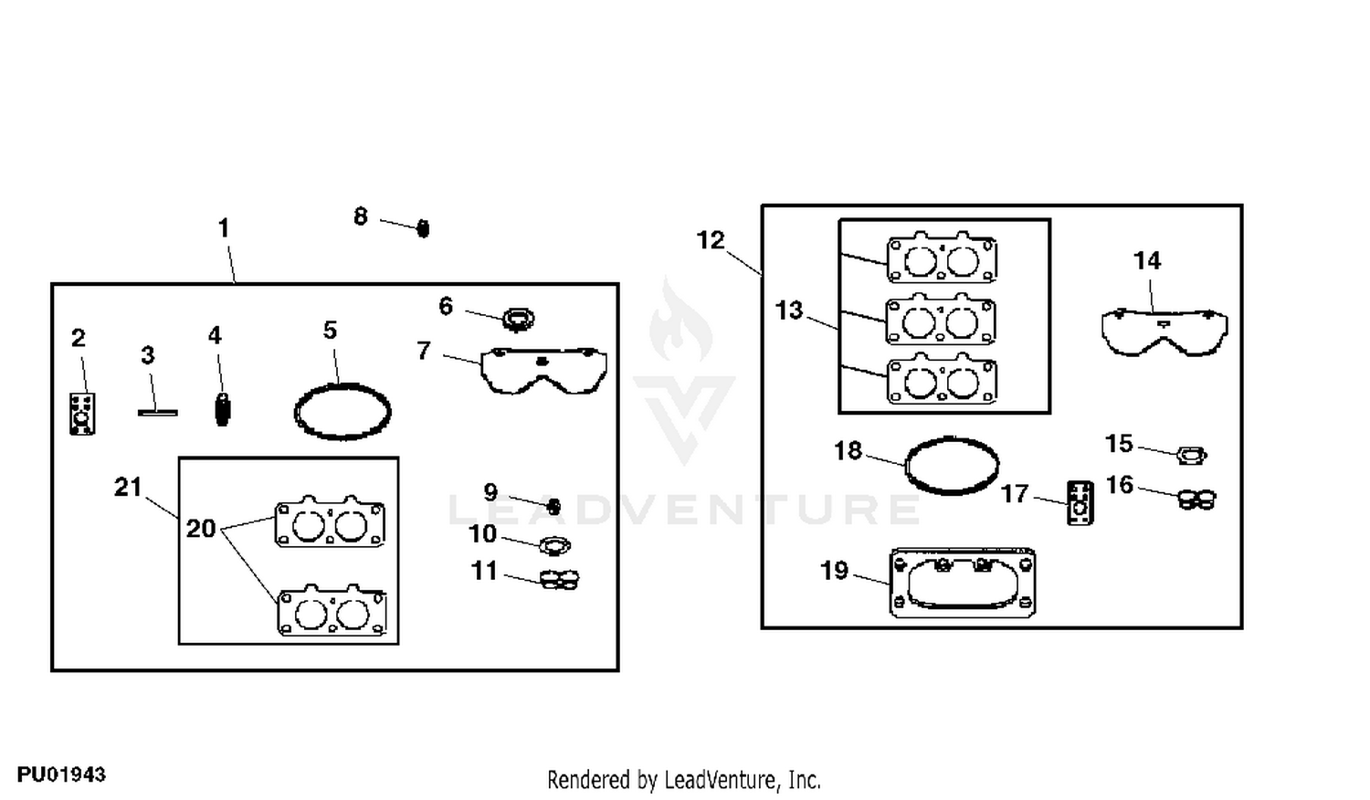 John Deere 155C Tractor With 48 IN Mower Deck PC9538 CARBURETOR REPAIR KIT FUEL AIR