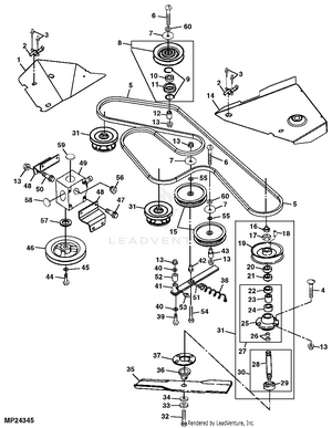 John Deere Mower Deck Belt, Idlers And Shields, 52 Inch