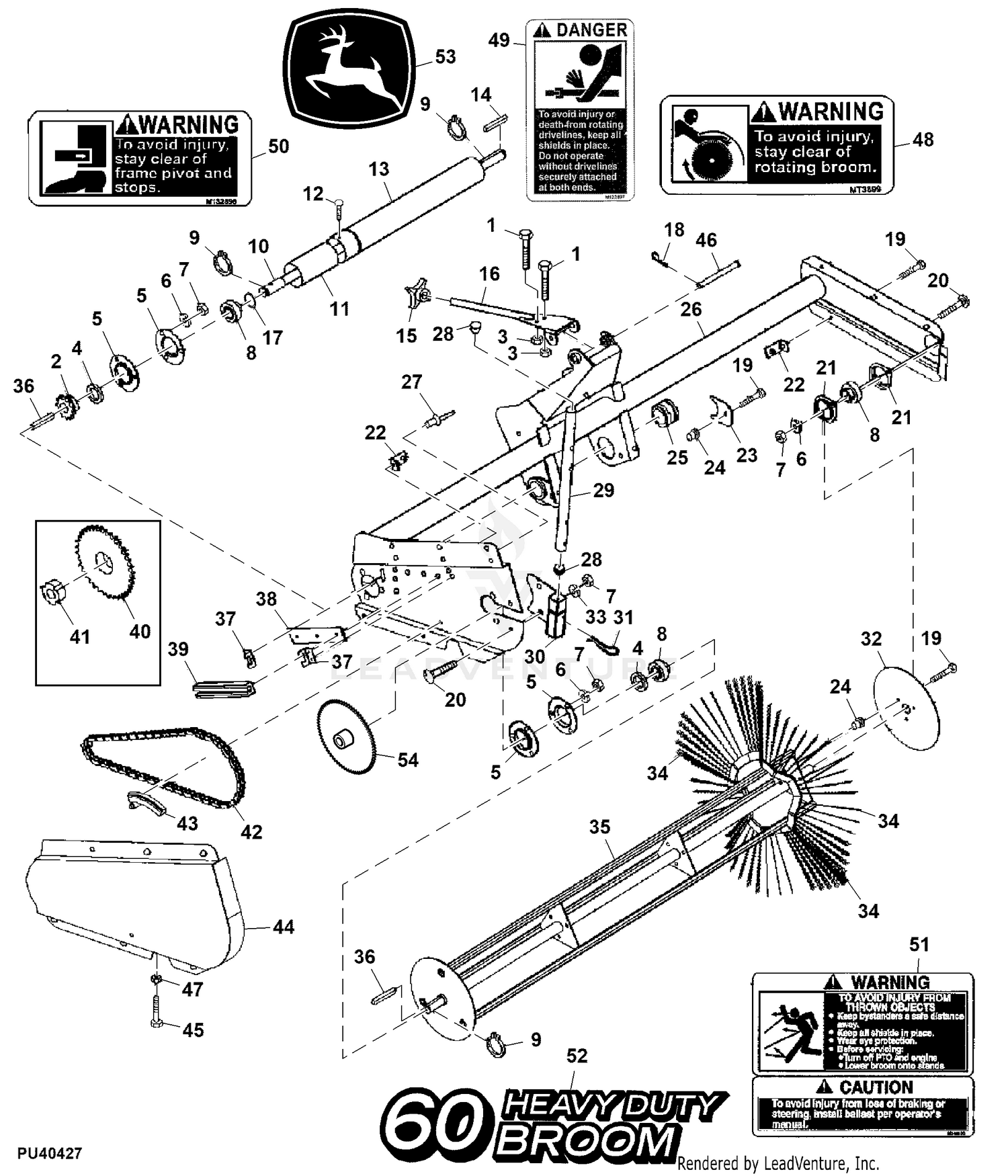 John Deere Attachments Attachment, Power Flow, 60HC inch ( - 070000)