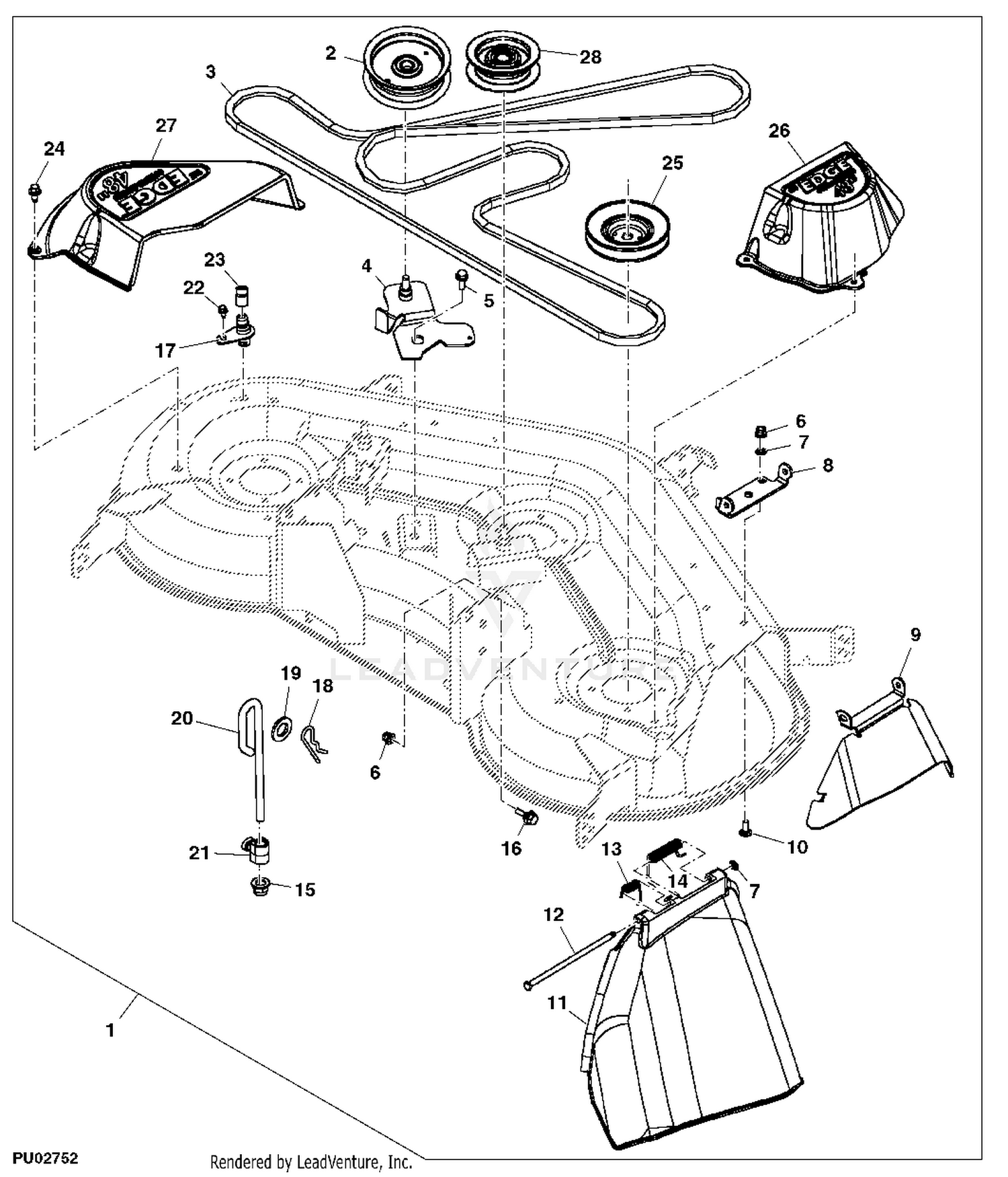 John Deere LA130 Tractor With 48 IN Mower Deck Material