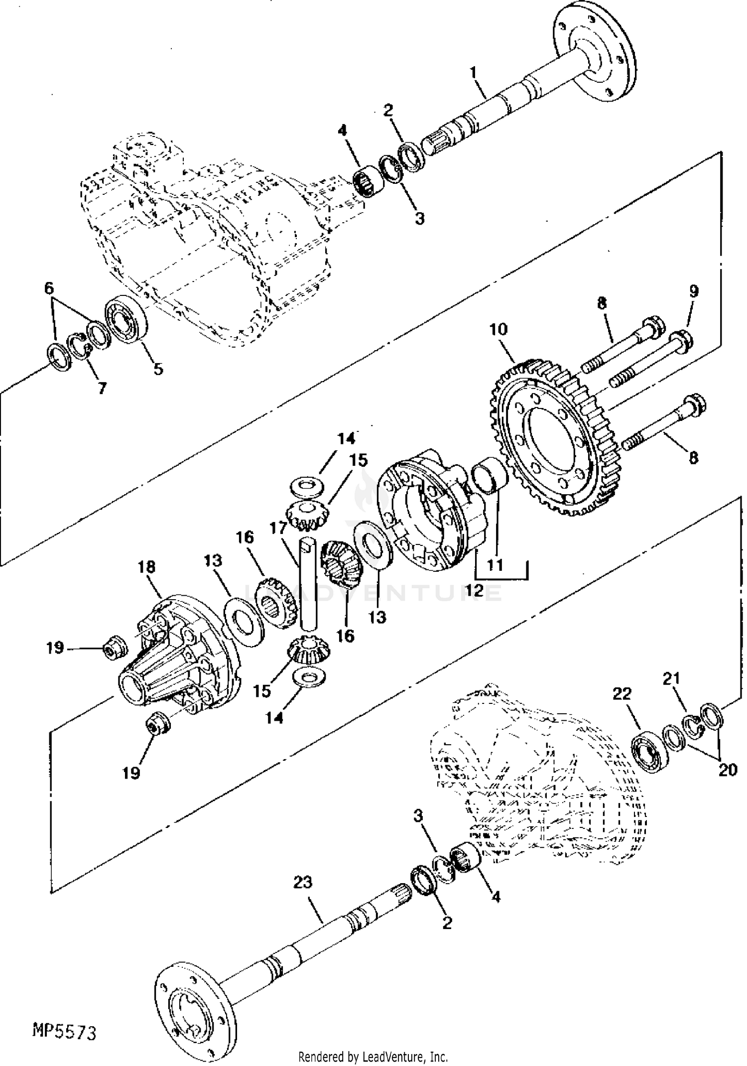 John Deere 285 320 Lawn Garden Tractors PC2150 Axle Shaft Differential 240 260 POWER TRAIN STEERING AND BRAKES AM116614