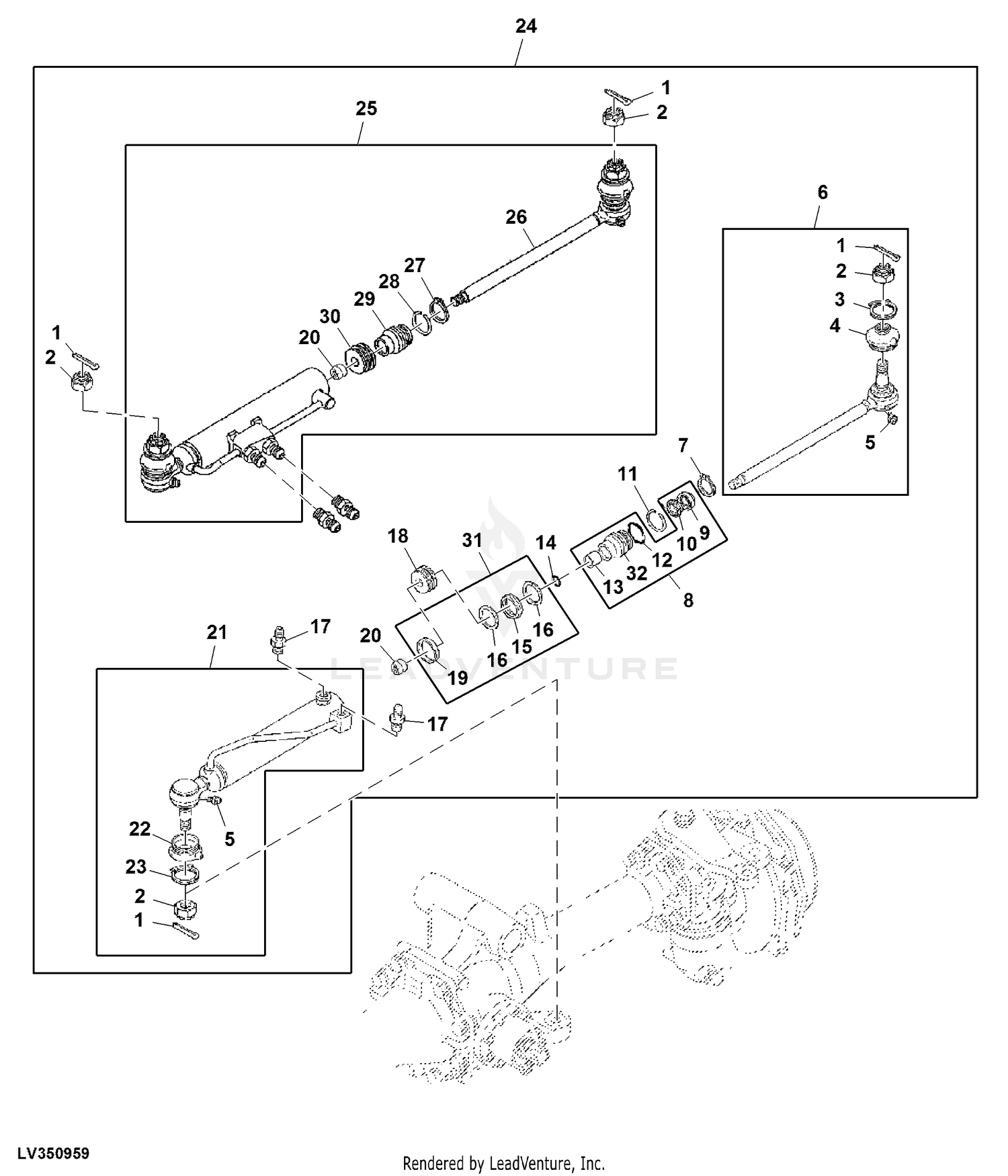 Biellette direction gauche droite Massey Ferguson 180350M1 adaptable  Biellette de direction - AGZ000081340